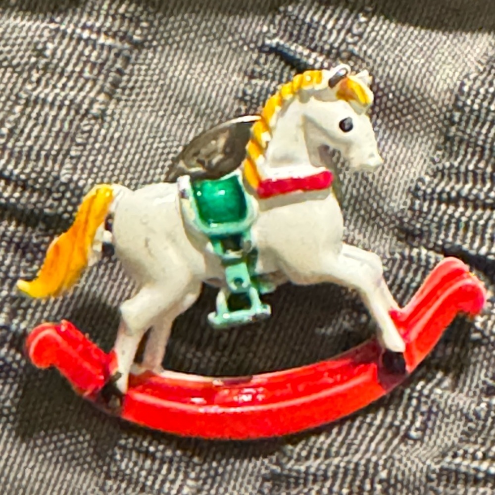 Vintage JJ Colorful Rocking Horse Pin